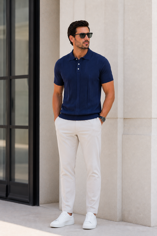 Polo de Punto Texturizado para Hombre