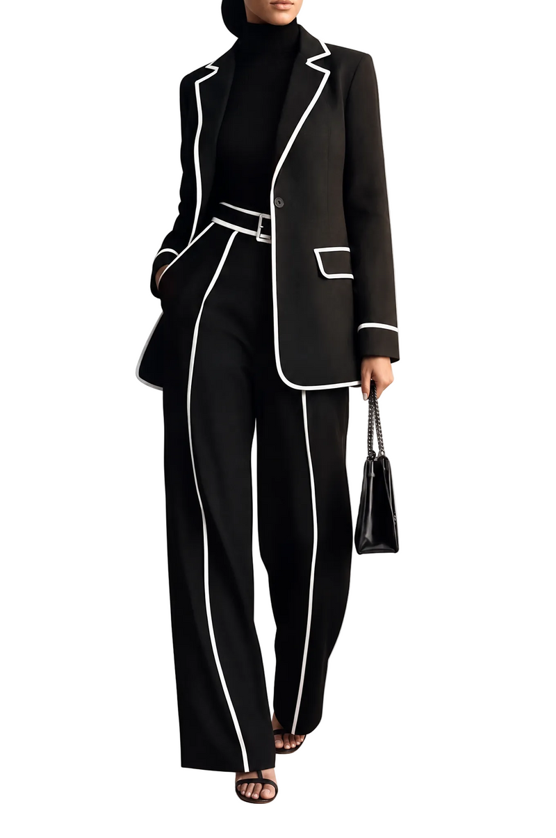 Completo Claudia — Blazer con bordo e pantaloni