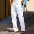 Pantalones Casuales de Lino y Algodón para Hombre