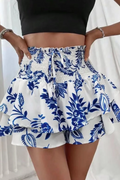 Pantalón Falda Floral con Efecto Drapeado