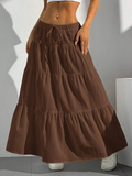 Falda Larga Boho de Cintura Elástica