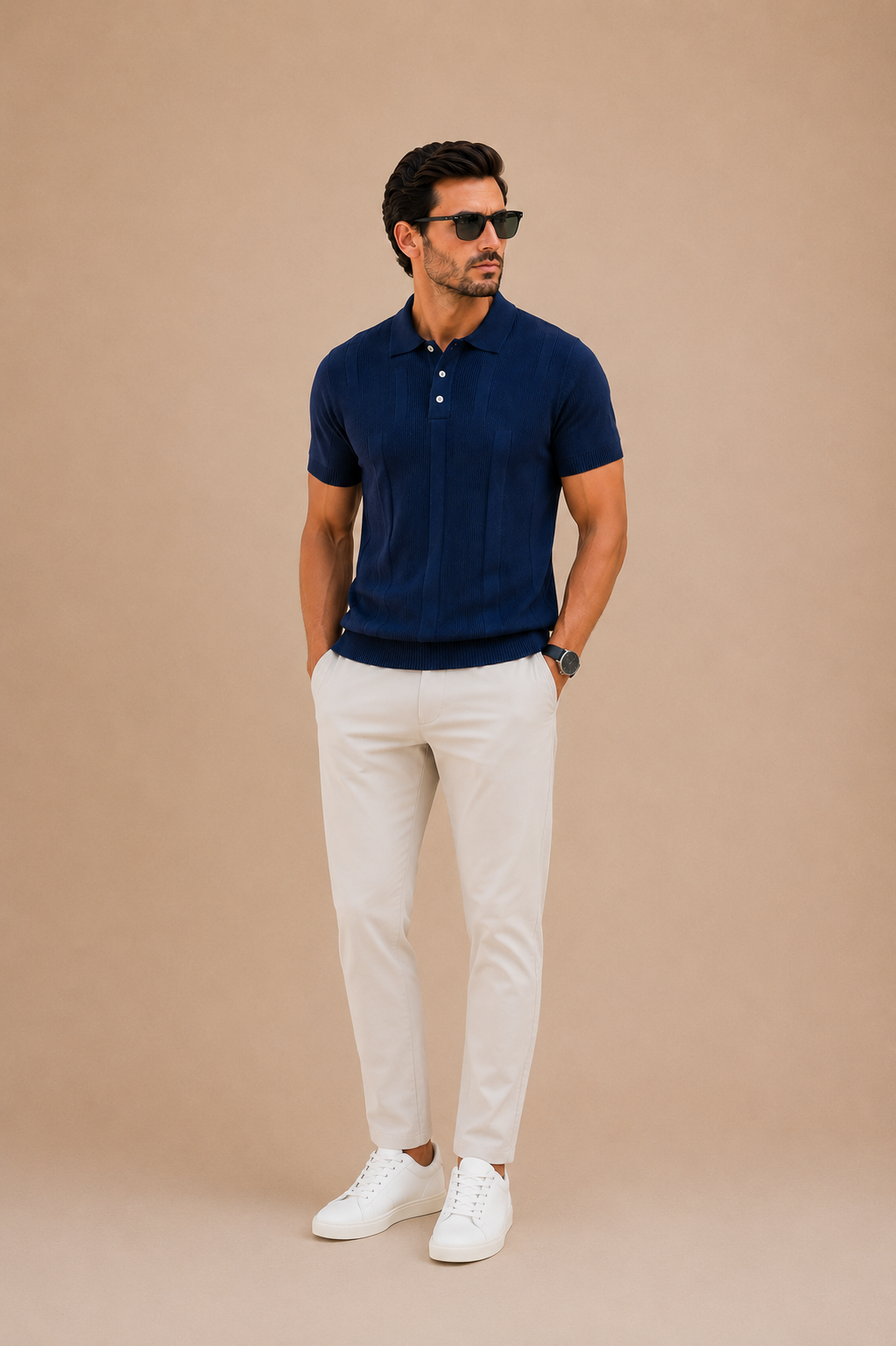 Polo de Punto Texturizado para Hombre