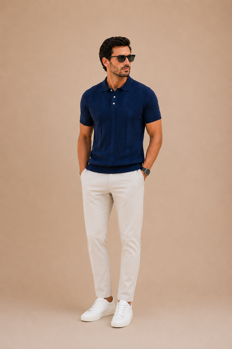 Polo de Punto Texturizado para Hombre