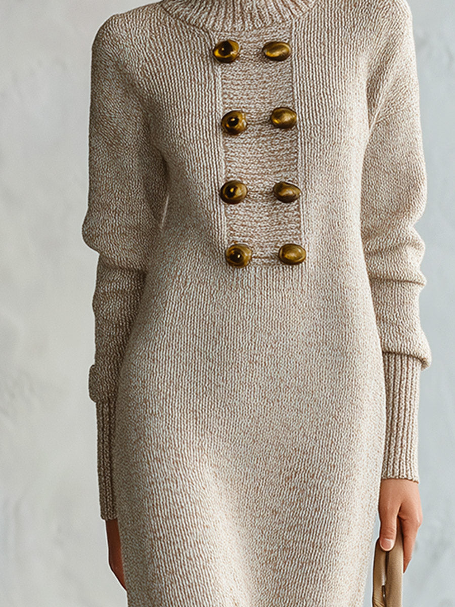 Abito Sara — Midi in maglia con bottoni