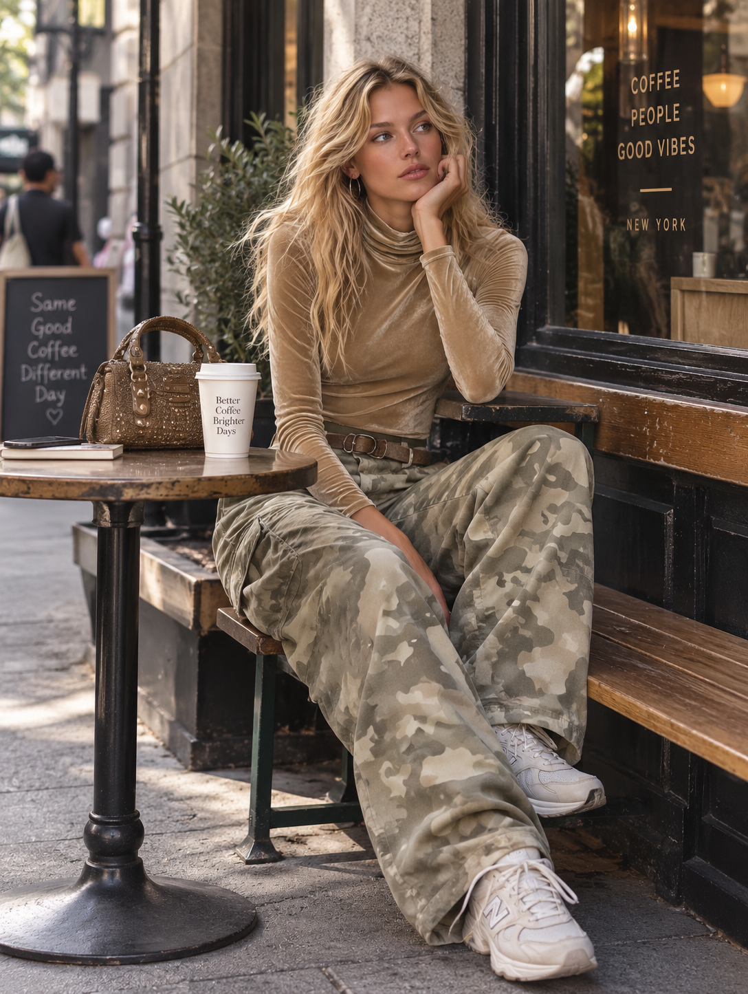 Completo Nerea — Velluto Retrò con Pantaloni Cargo