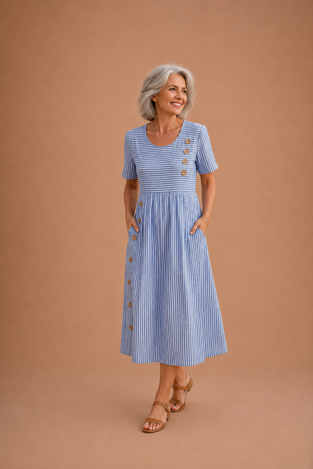 Maria | Vestido midi a rayas