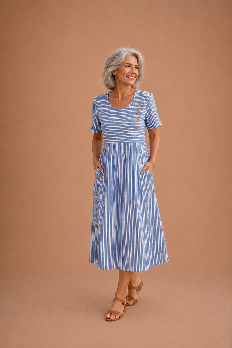 Maria | Vestido midi a rayas