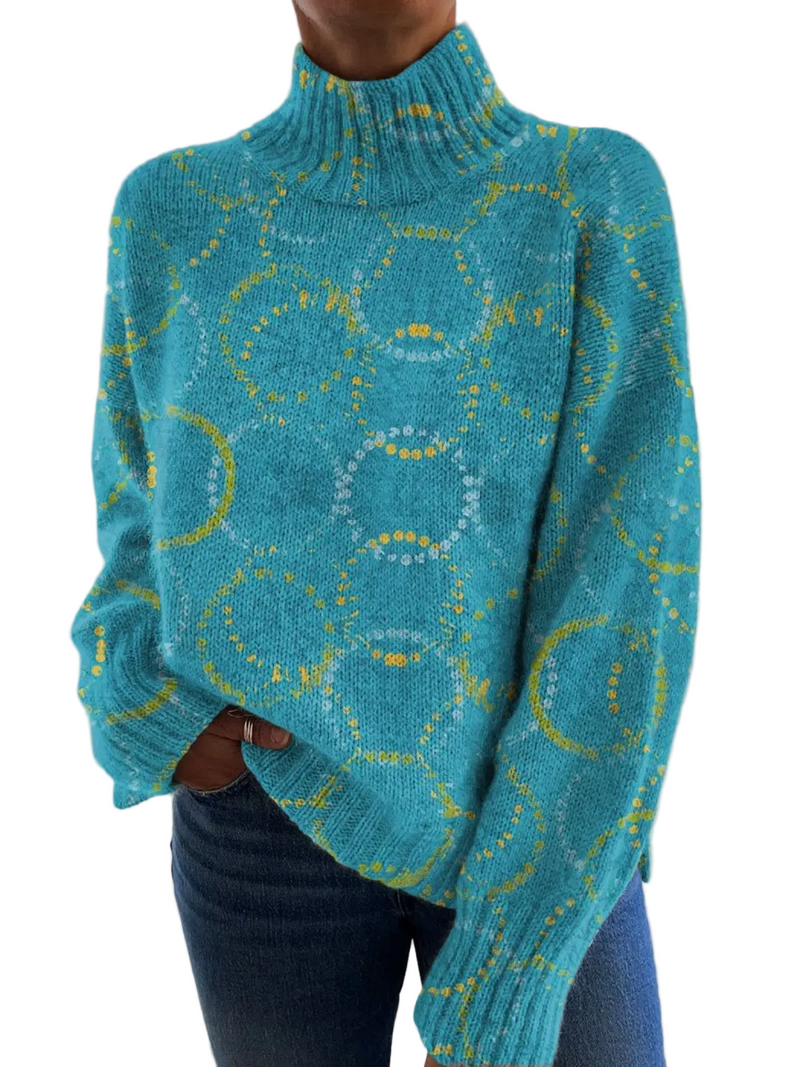 Maglione Sophie — Collo alto con stampa a cerchi