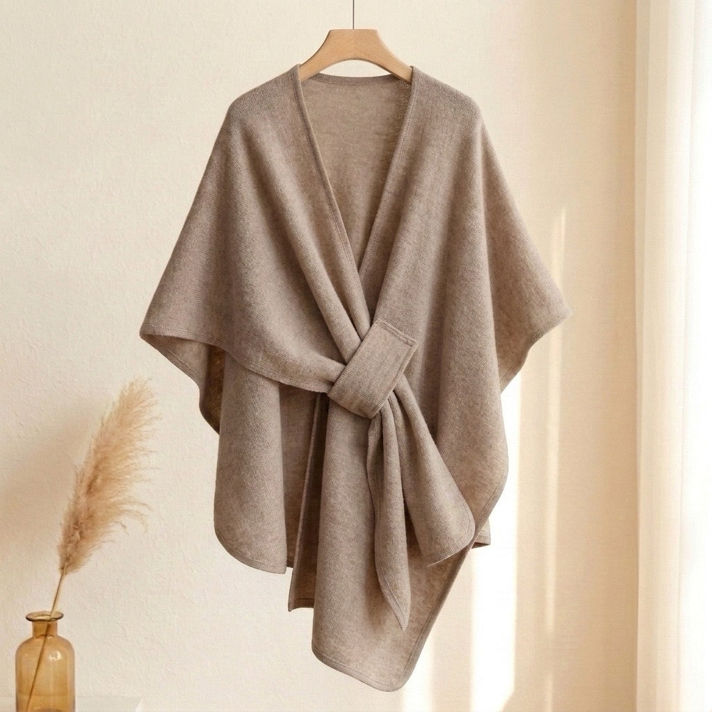 Poncho chal largo color caqui
