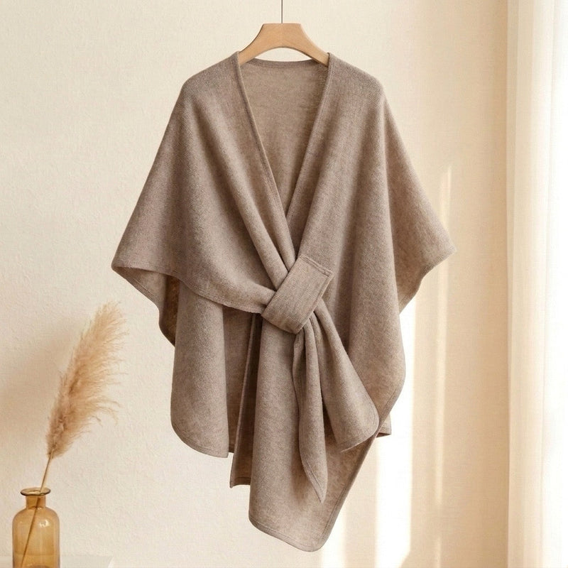 Poncho chal largo color caqui