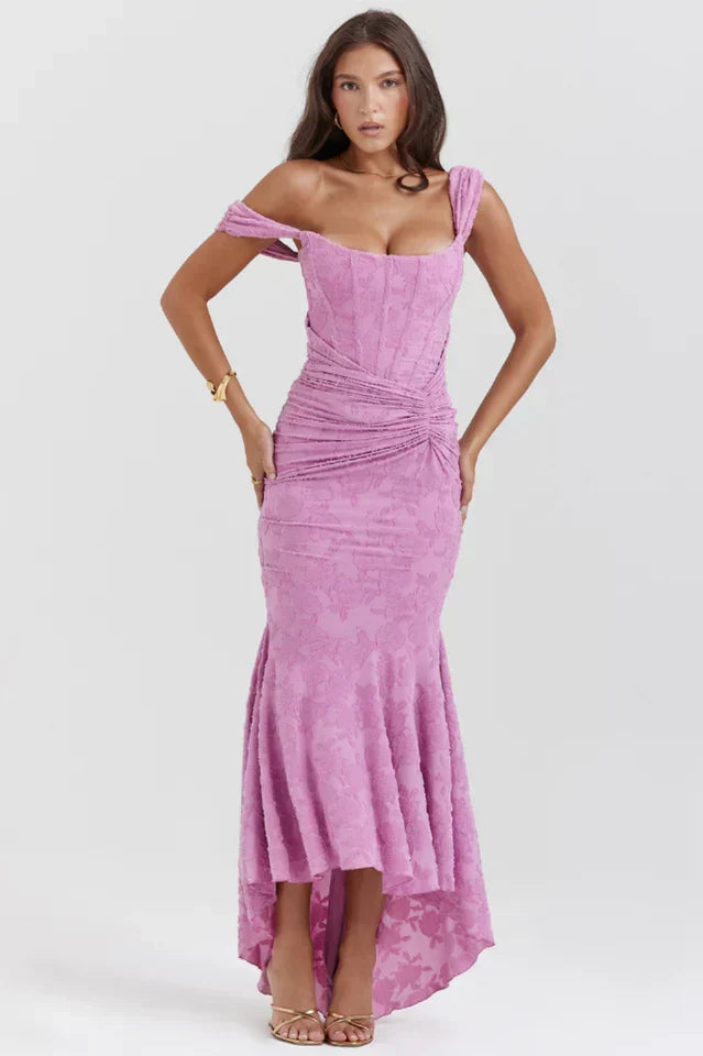 Lara • Vestido Maxi con Textura Floral