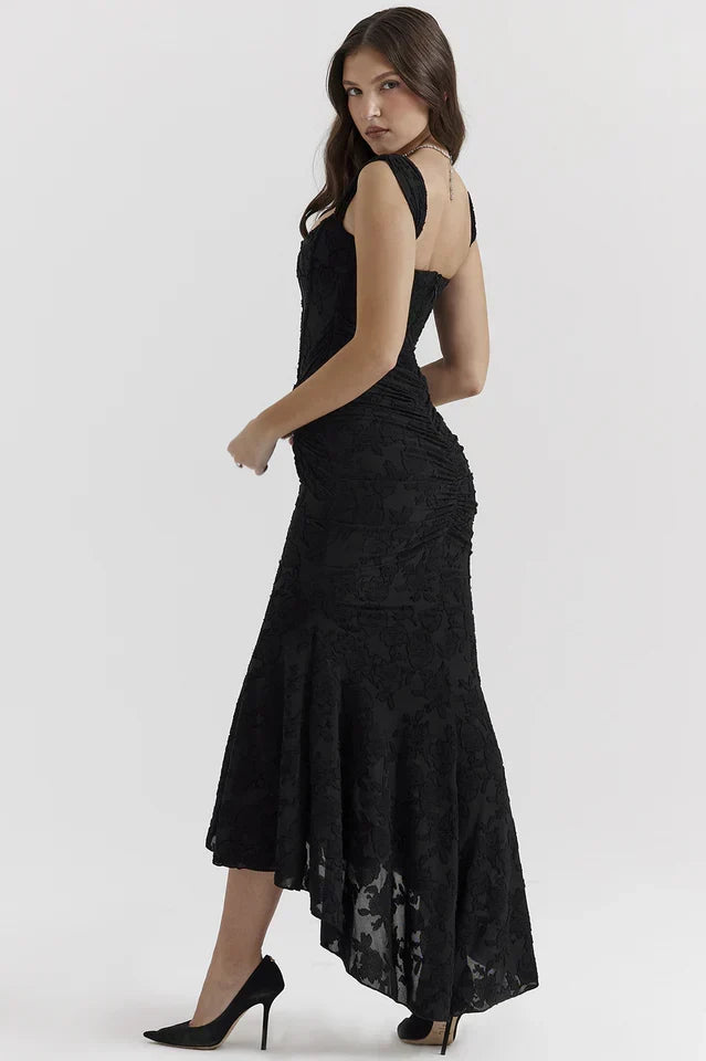 Lara • Vestido Maxi con Textura Floral