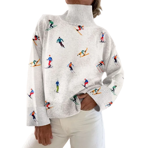 Maglione Ava — Collo alto chic bianco