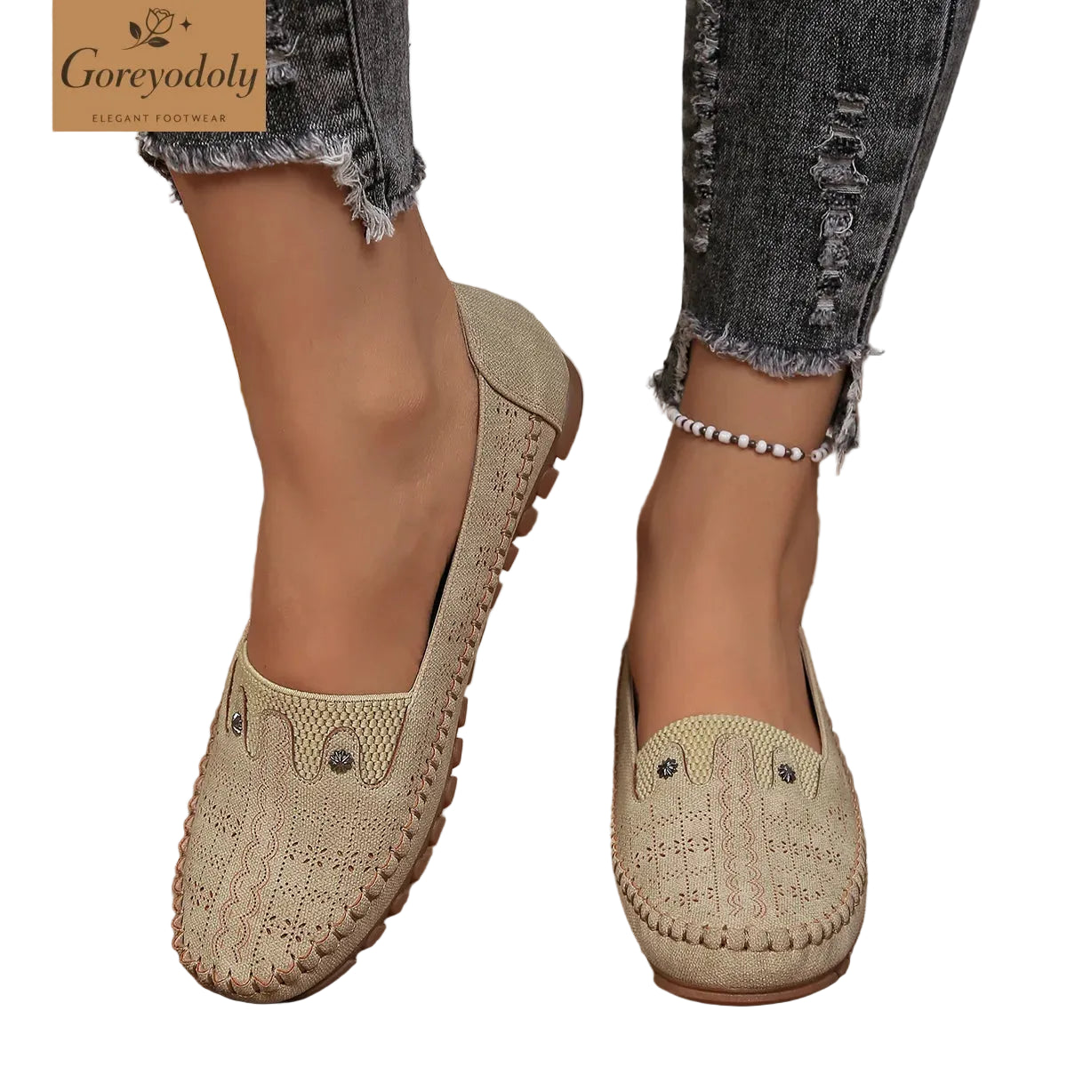 Mocasines florales calados