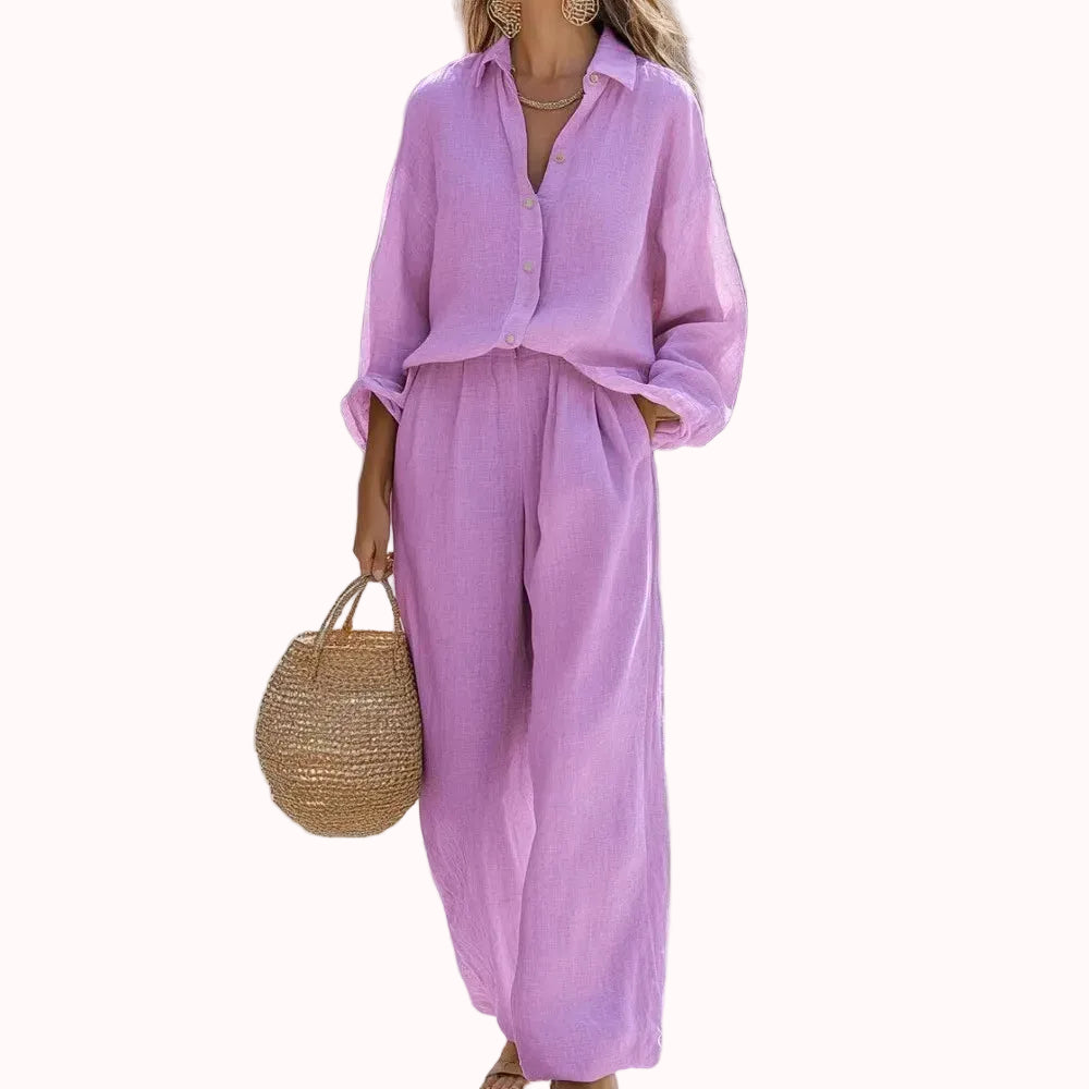 Conjunto 2 piezas camisa y pantalón - color Morado