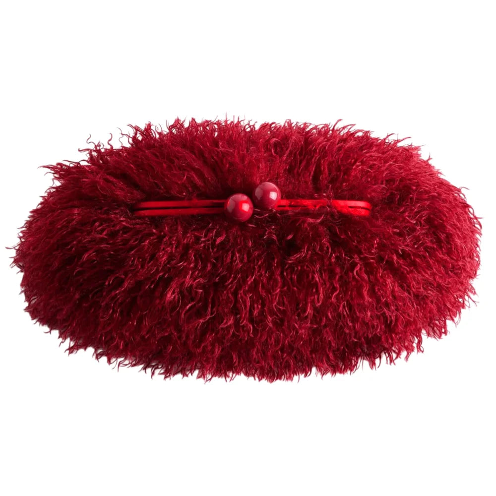 Bolso de Mano Efecto Pelo Kisslock - color rojo