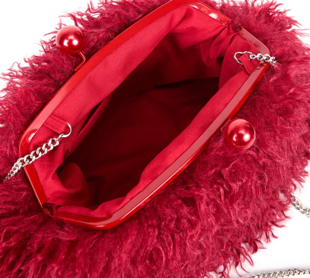 Bolso de Mano Efecto Pelo Kisslock - modelo