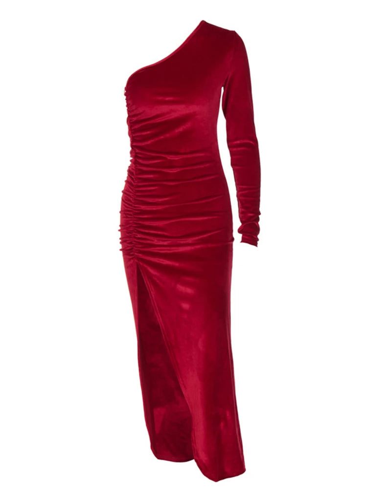 Vestido midi de terciopelo - vista posterior