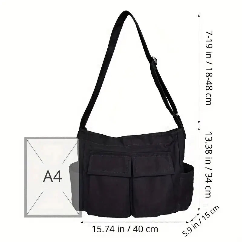Bolso Bandolera Vintage de Lona - detalle