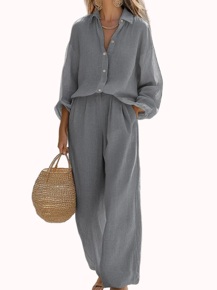 Conjunto 2 piezas camisa y pantalón - color Gris