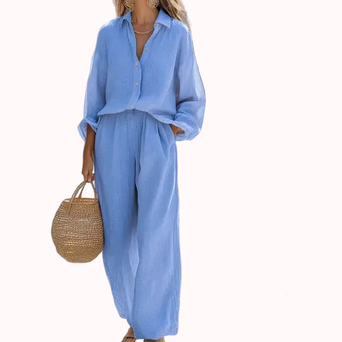Conjunto 2 piezas camisa y pantalón - color Azul
