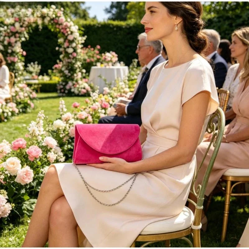 Clutch de Noche en Ante - rojo