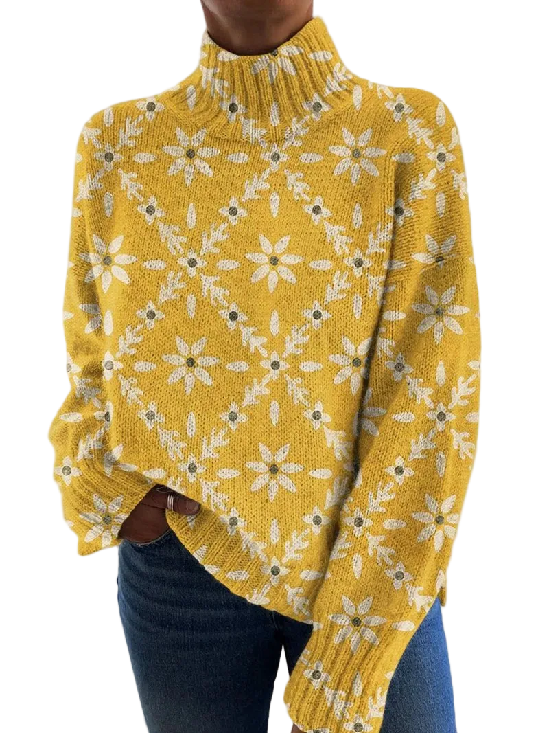 Maglione Georgia — Collo Alto Color Block