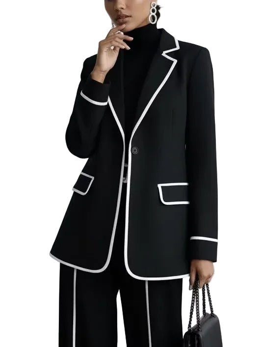 Completo Claudia — Blazer con bordo e pantaloni