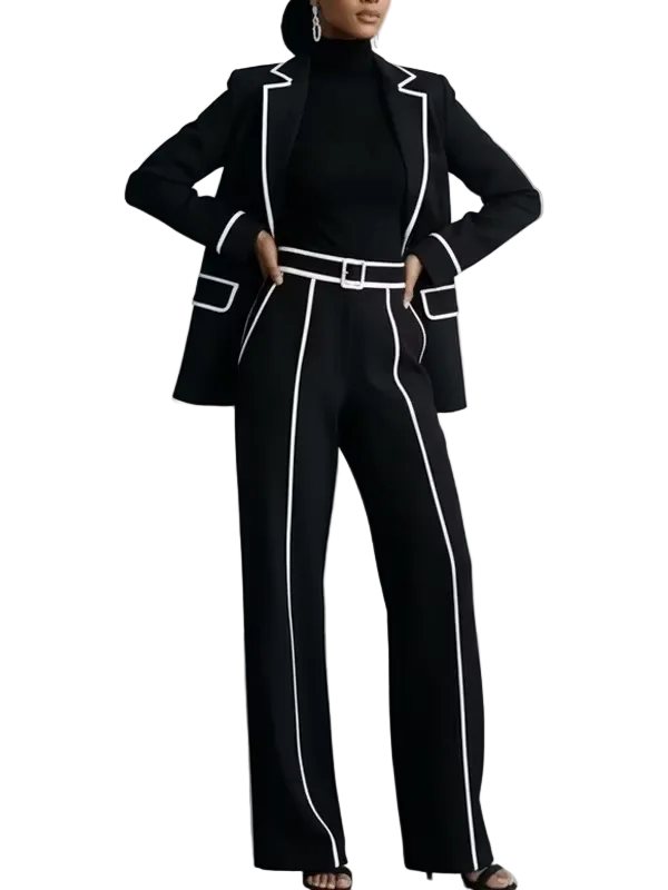 Completo Claudia — Blazer con bordo e pantaloni