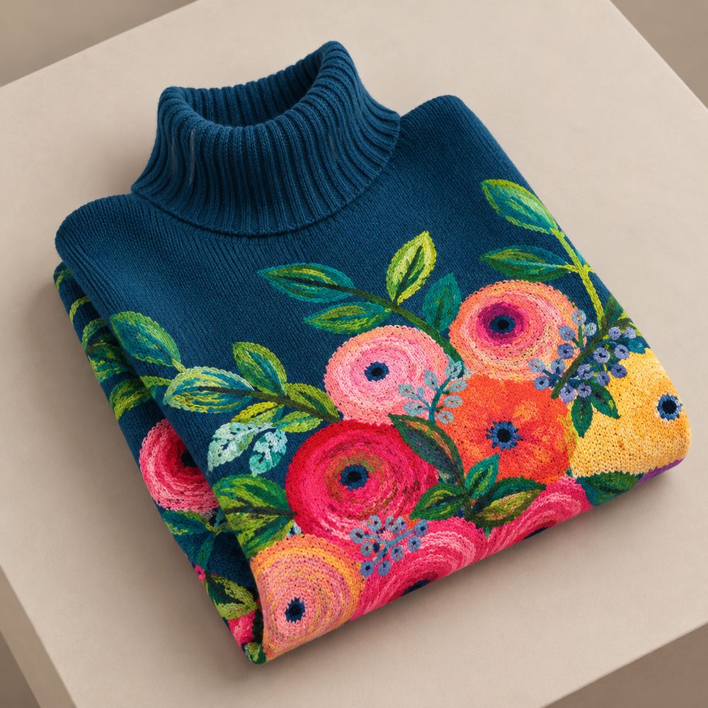 Maglione Alice — Collo Alto in Maglia Morbida