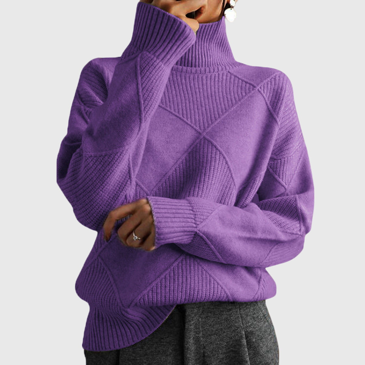 Maglione Angela — Collo Alto in 7 Colori