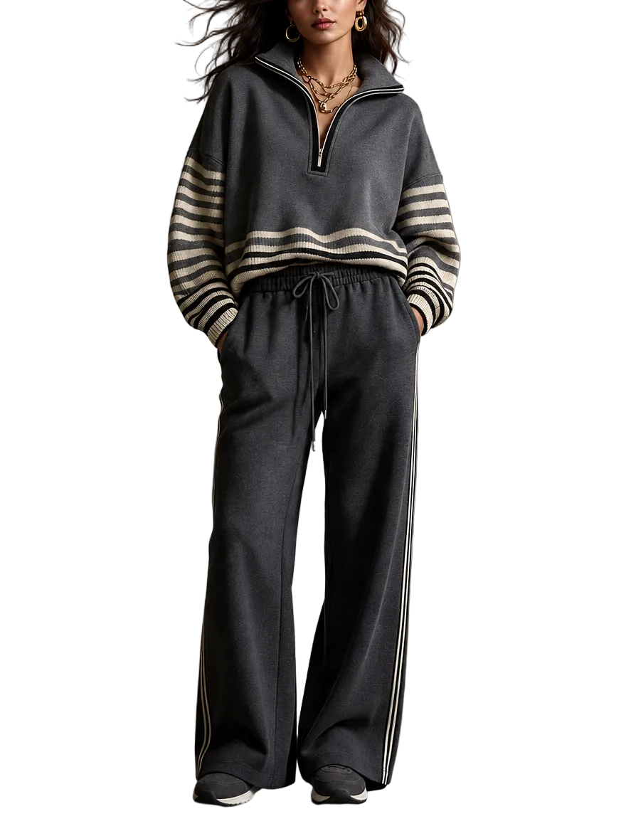Completo Aitana — Felpa con mezza zip e pantaloni