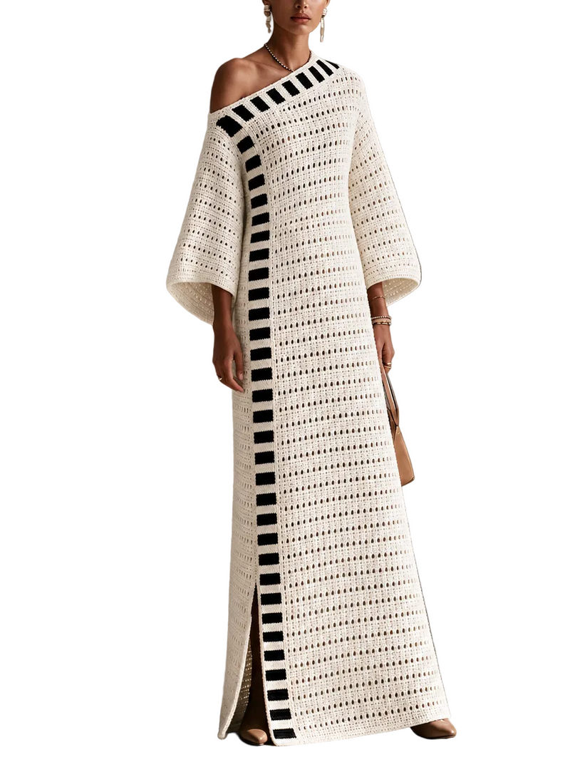 Vestido Noelia — Largo Bohemio de Punto Calado