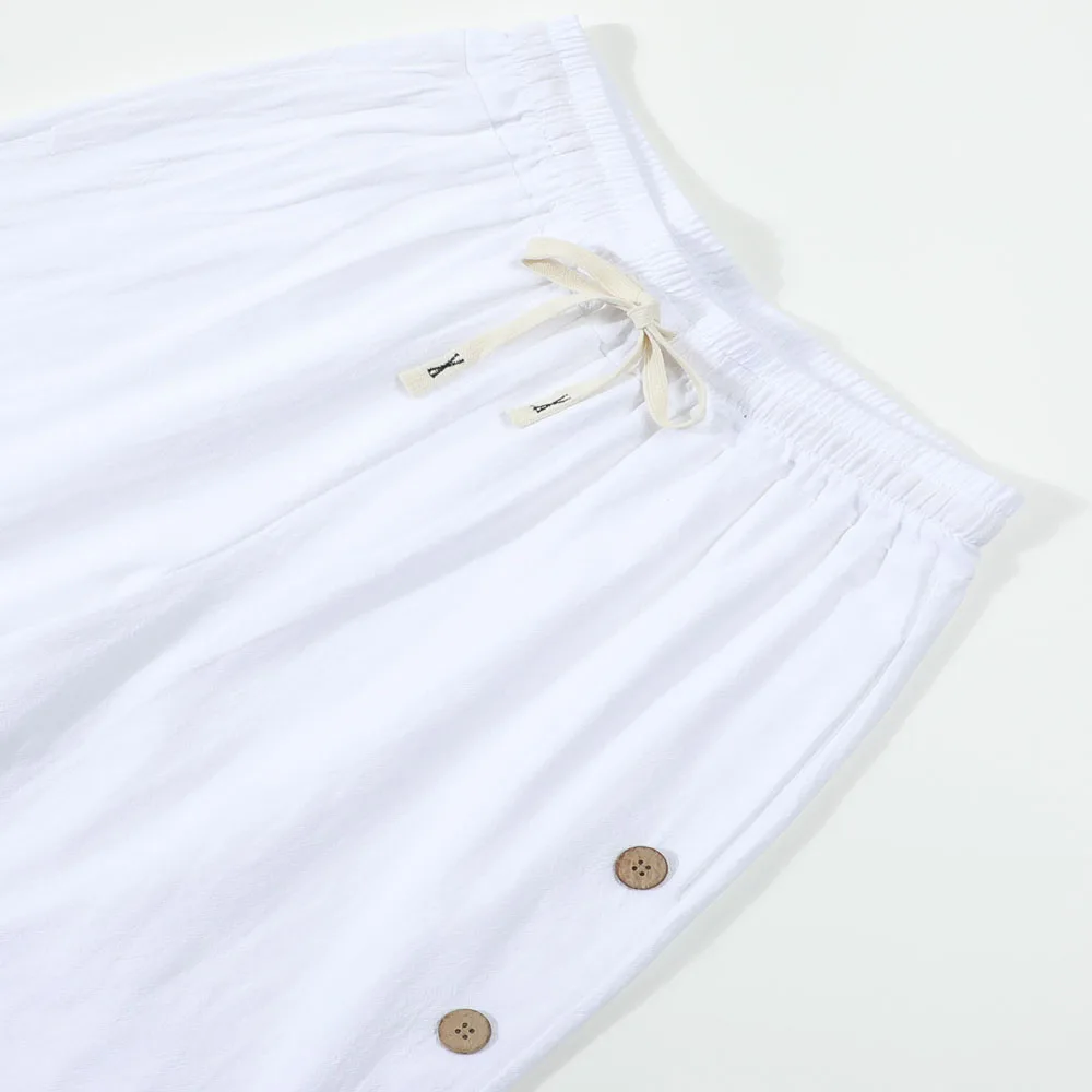 Pantalones Casuales de Lino y Algodón para Hombre