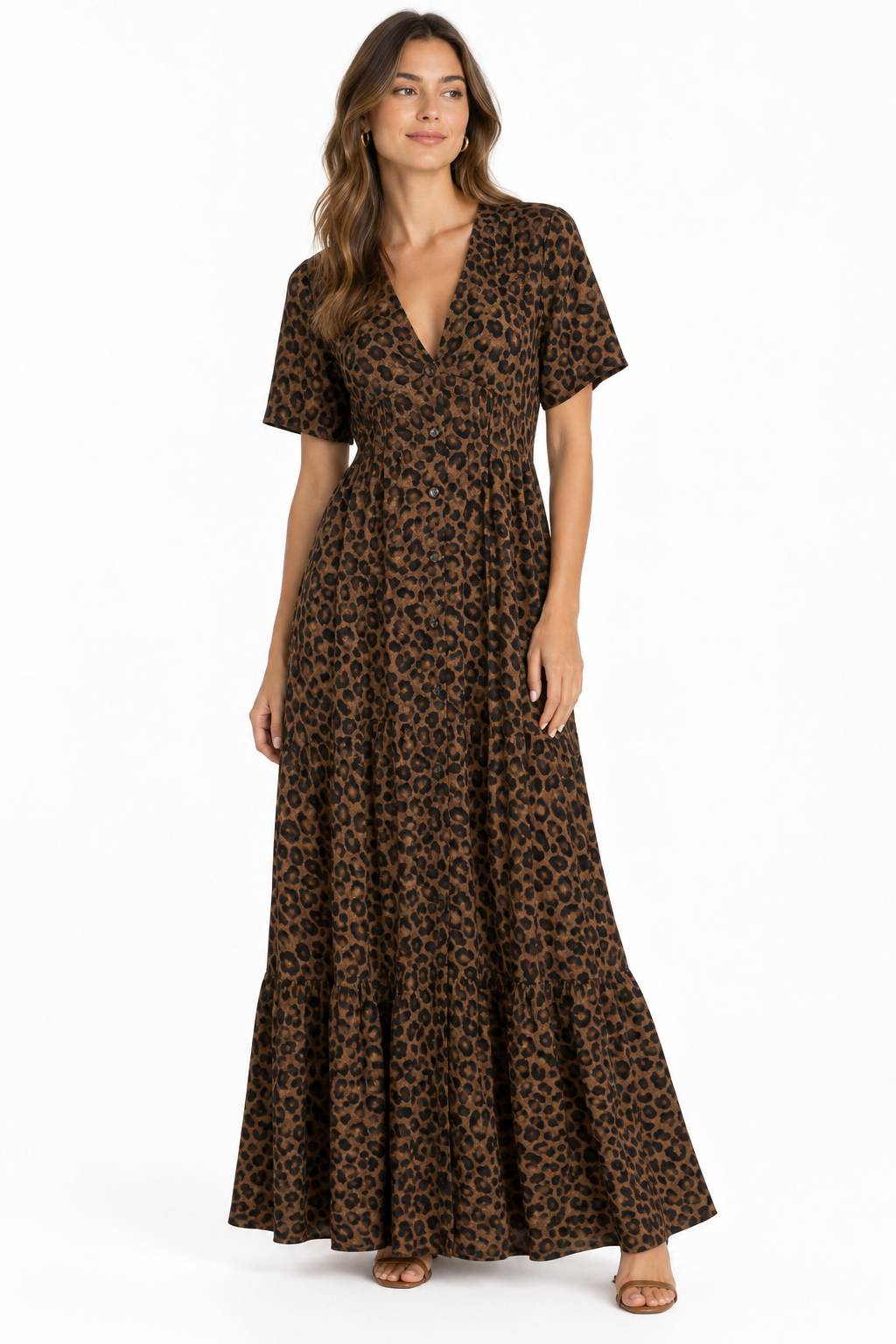 Paula | Vestido Largo Estampado de Leopardo