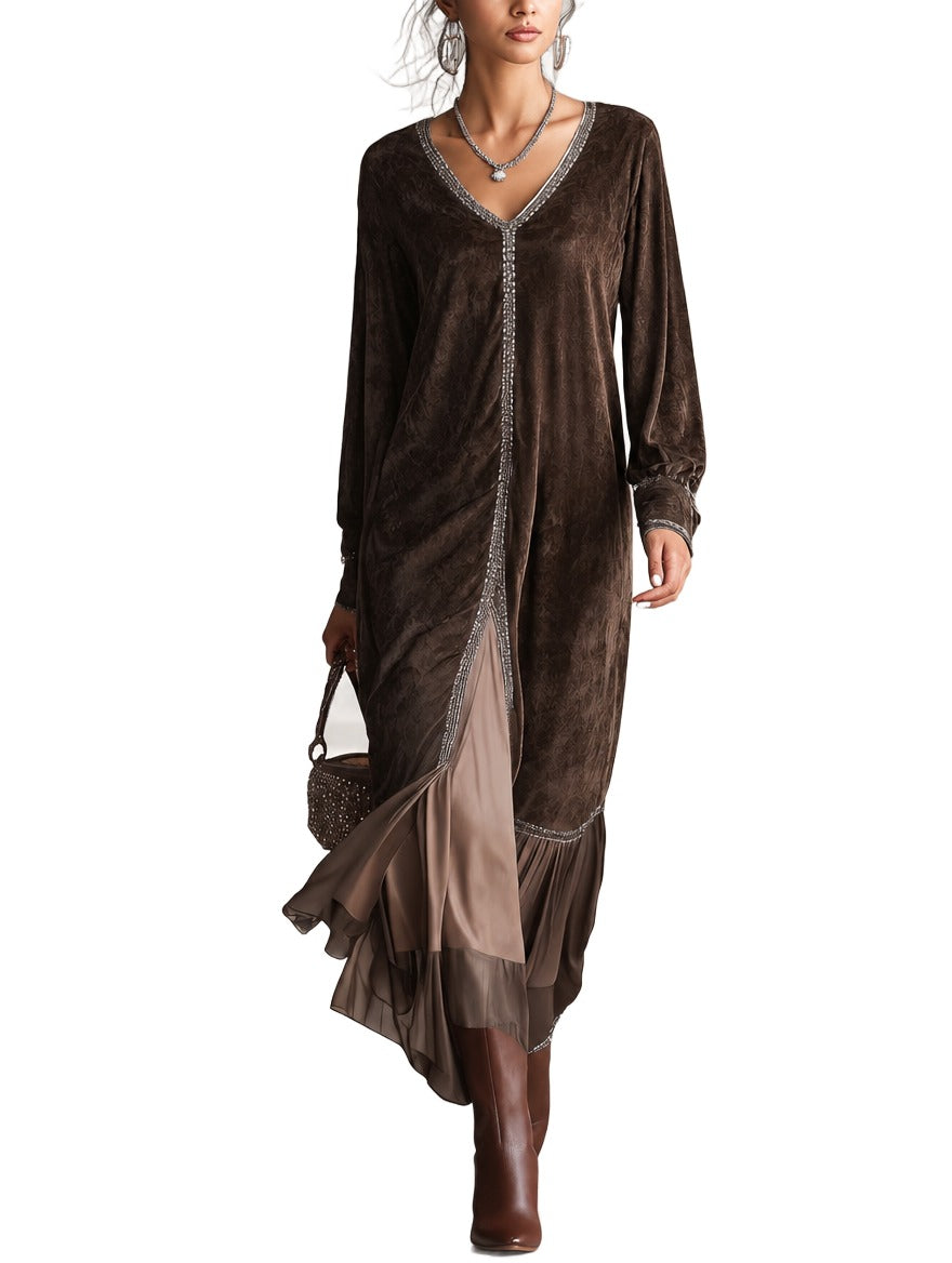 Vestido Teresa — Midi de Ante con Escote en V