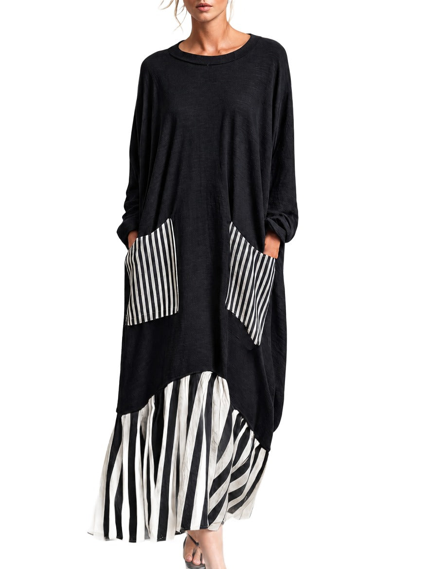 Abito Alba — Lungo Oversize in Cotone Patchwork